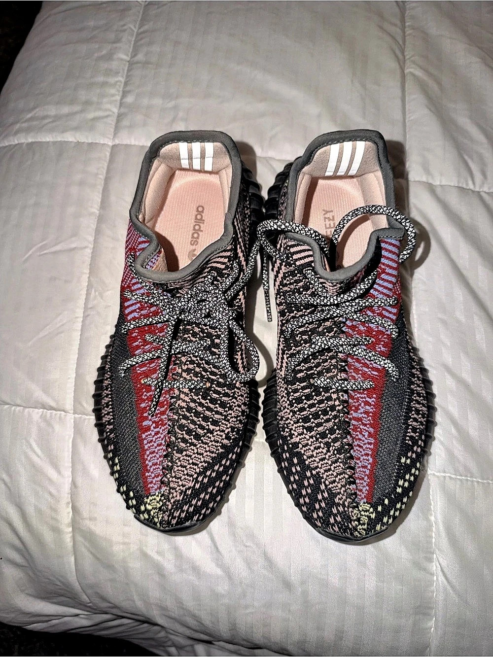 adidas Yeezy Boost 350 Knit Sneakers in Black & Pink